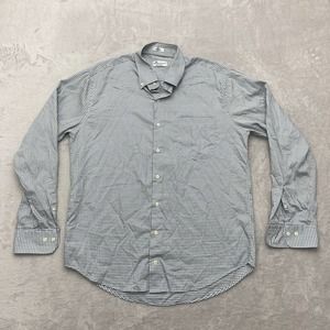 Peter Millar Shirt Mens Large L Blue White Gray Crown Soft Long Sleeve Button Up